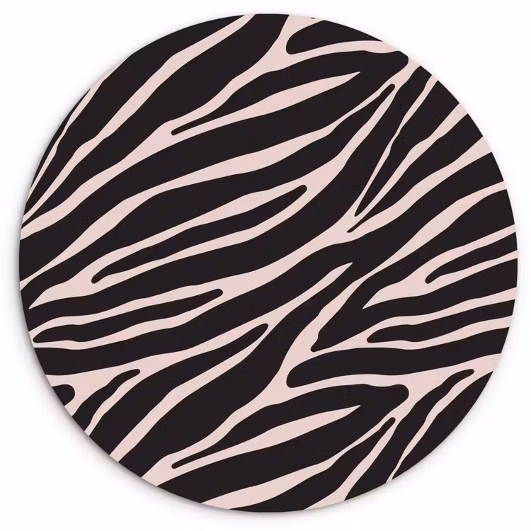 Muurcirkel glas - Zebra - Zwart - Roze — 1