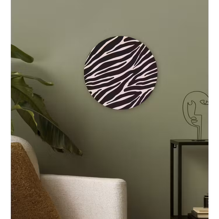 Muurcirkel glas - Zebra - Zwart - Roze — 3