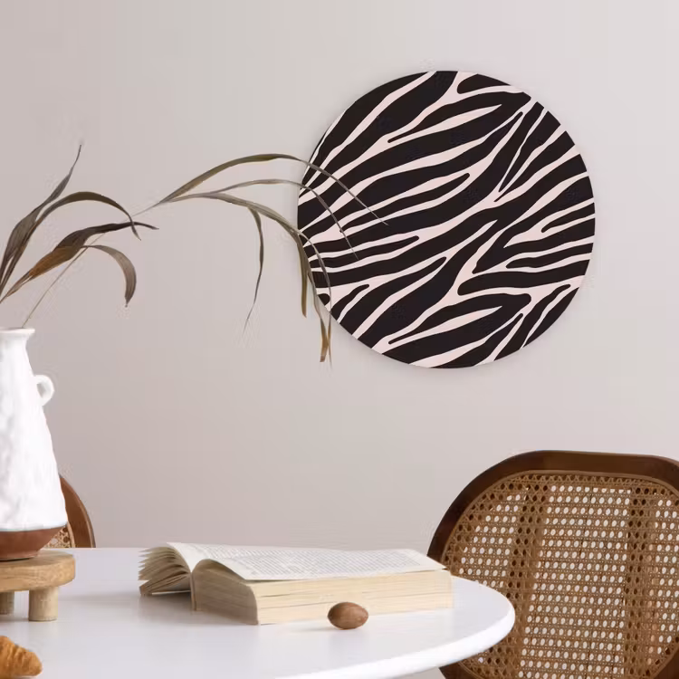 Muurcirkel glas - Zebra - Zwart - Roze — 4