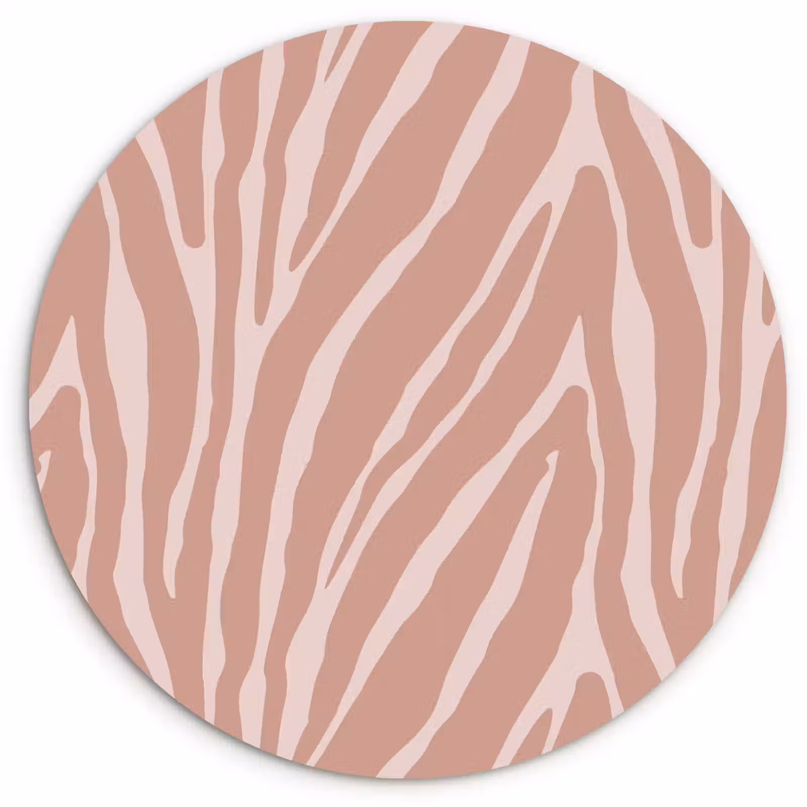 Muurcirkel glas - Lichtroze - Zebra - Patroon - Donkerroze — 1