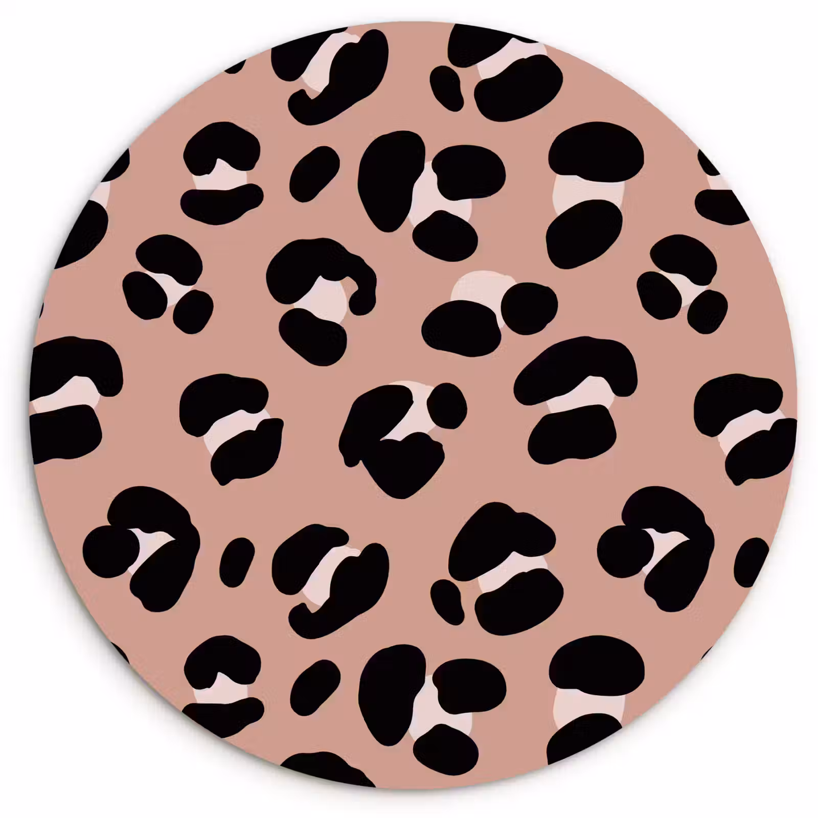 Muurcirkel glas - Luipaard - Vlekken - Beige - Roze — 1