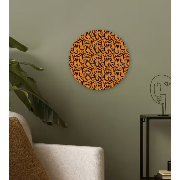 Muurcirkel glas - Dier - Oranje - Tijger — 3