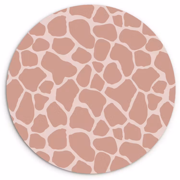 Muurcirkel glas - Giraffe - Lichtroze - Warm - Roze — 1