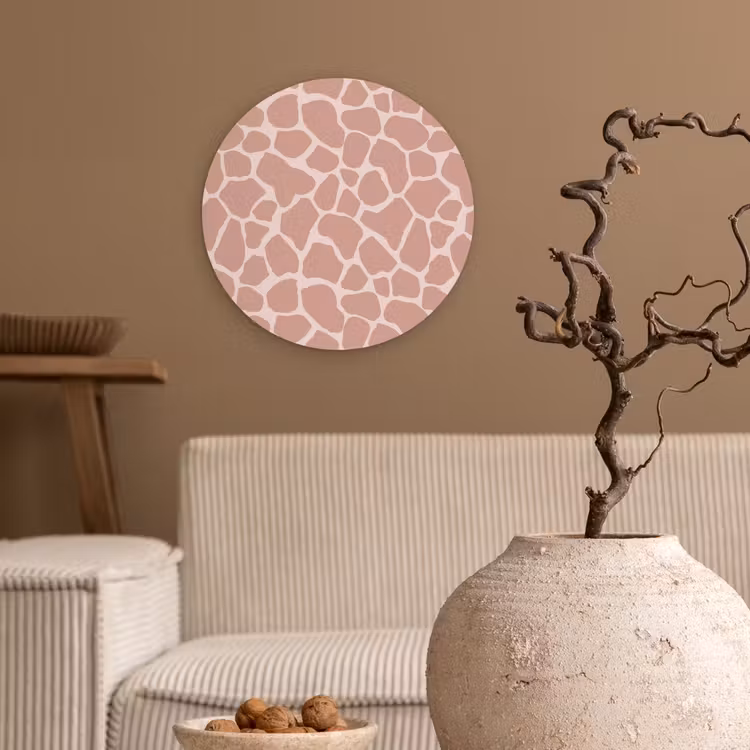 Muurcirkel glas - Giraffe - Lichtroze - Warm - Roze — 2