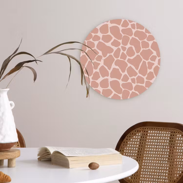 Muurcirkel glas - Giraffe - Lichtroze - Warm - Roze — 4