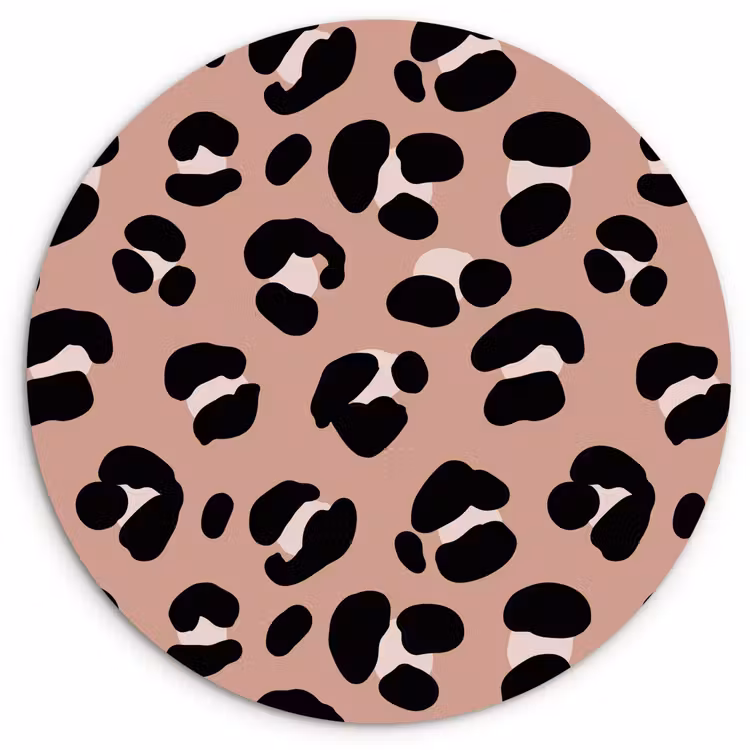 Muurcirkel glas - Luipaard - Vlekken - Beige - Roze — 1