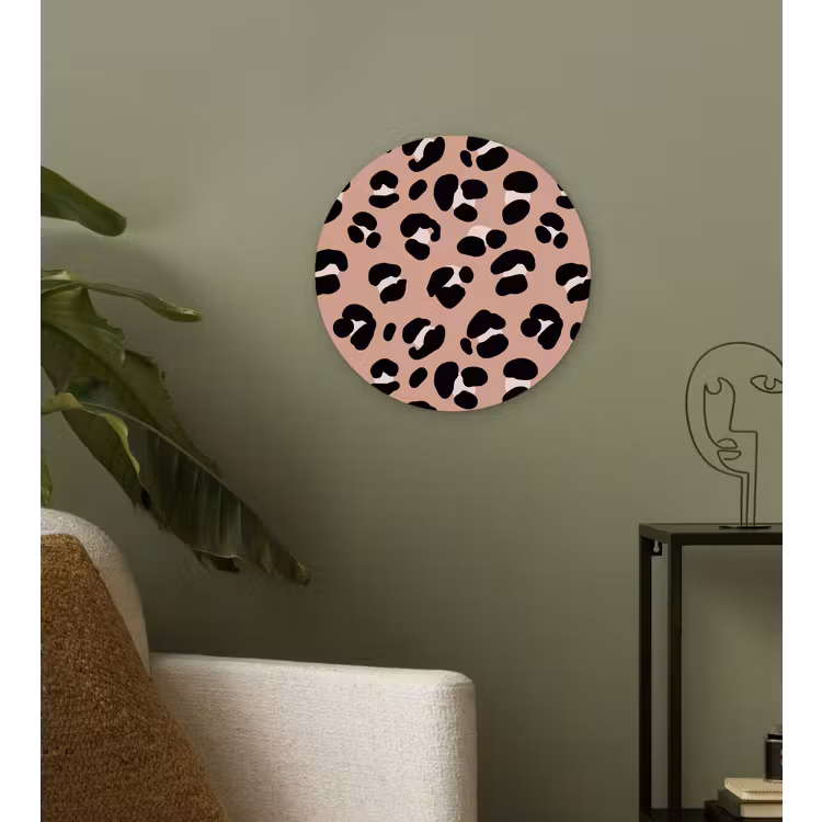 Muurcirkel glas - Luipaard - Vlekken - Beige - Roze — 3