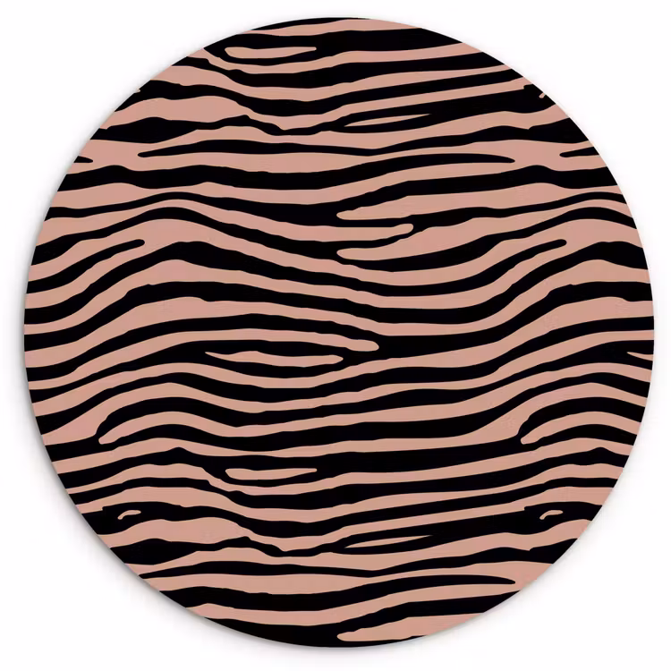 Muurcirkel glas - Strepen - Roze - Bruin — 1