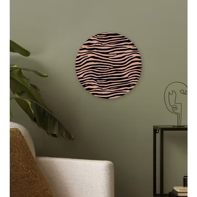 Muurcirkel glas - Strepen - Roze - Bruin — 3