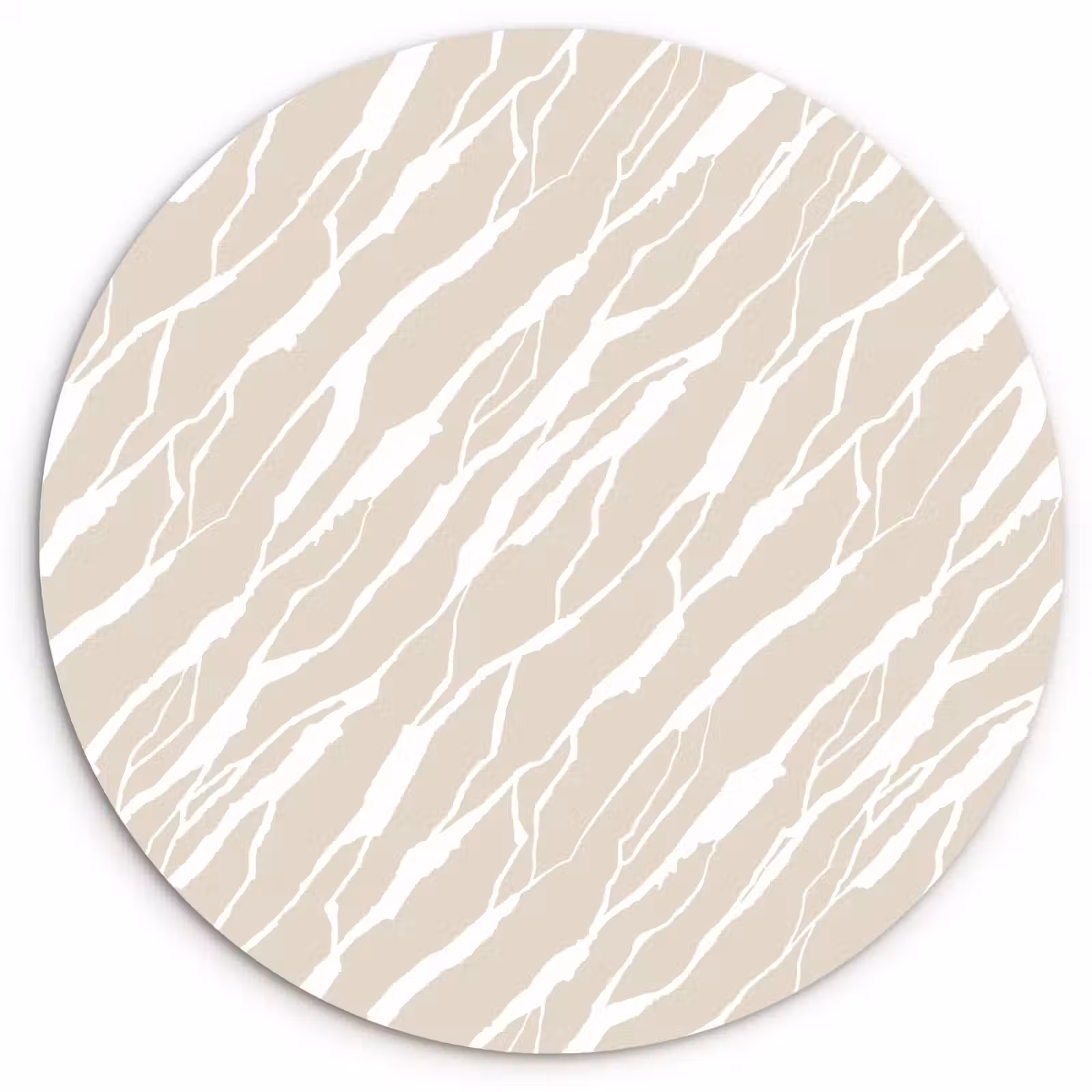 Muurcirkel glas - Beige - Wit - Patroon - Structuur — 1