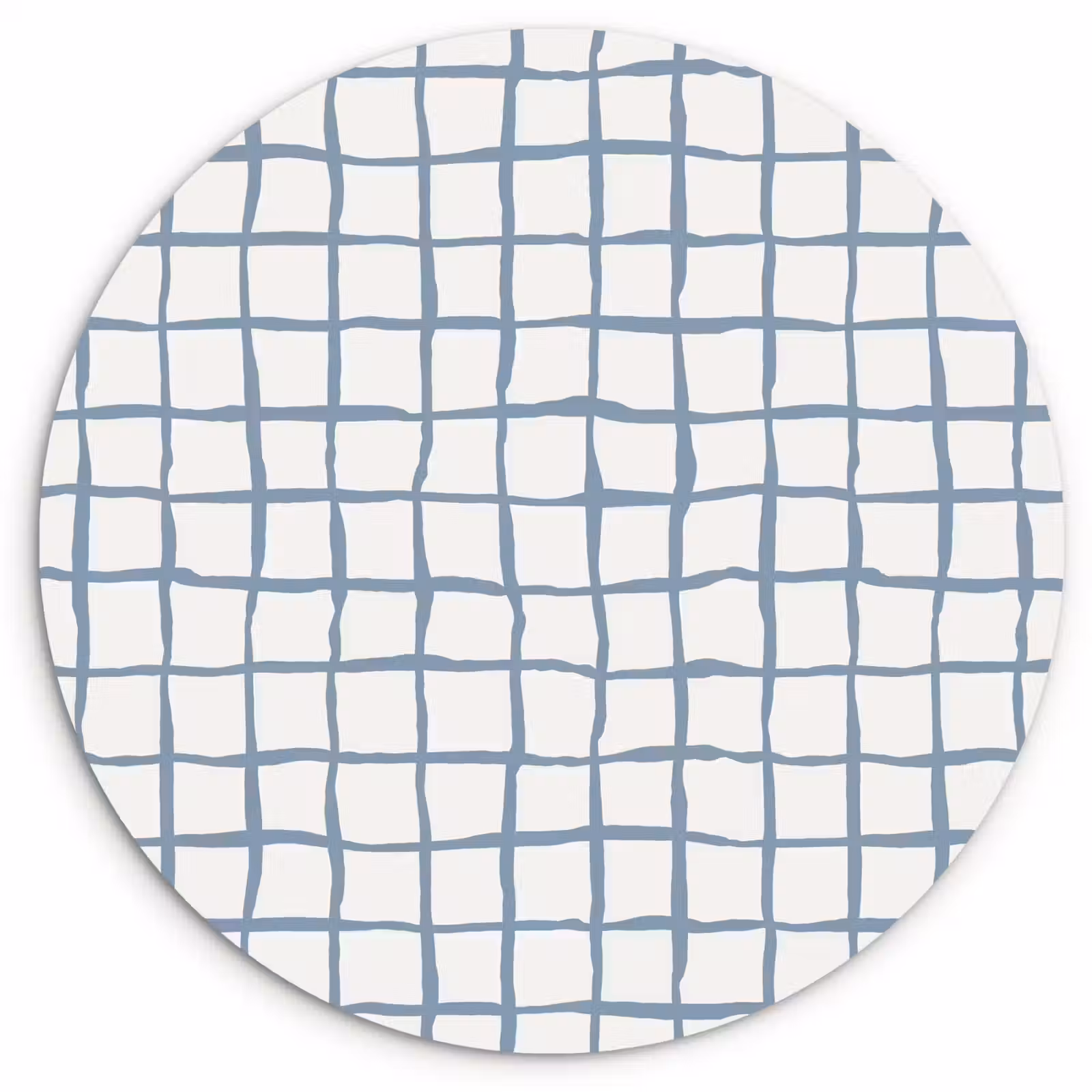 Muurcirkel glas - Patroon - Raster - Blauw - Grijs — 1