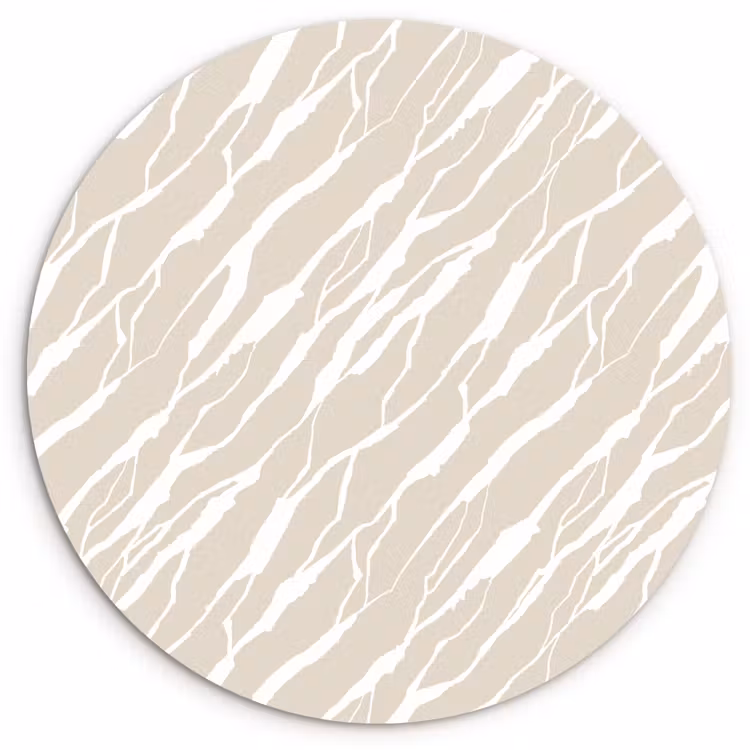 Muurcirkel glas - Beige - Wit - Patroon - Structuur — 1