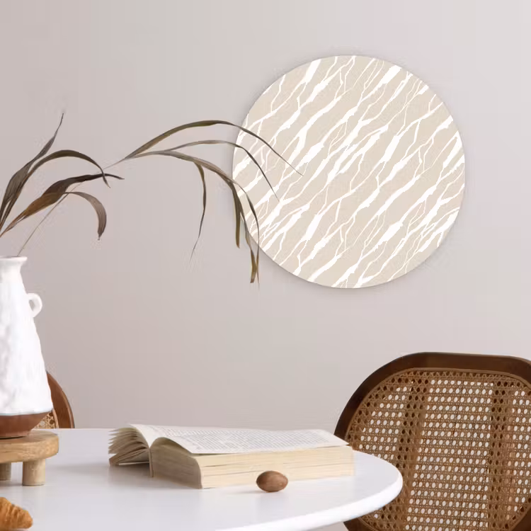 Muurcirkel glas - Beige - Wit - Patroon - Structuur — 4