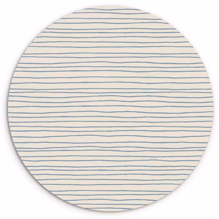 Muurcirkel glas - Blauw - Strepen - Beige — 1