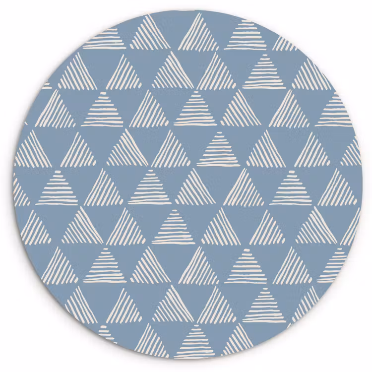 Muurcirkel glas - Driehoek - Blauw - Patroon - Strepen — 1