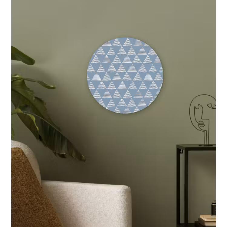 Muurcirkel glas - Driehoek - Blauw - Patroon - Strepen — 3