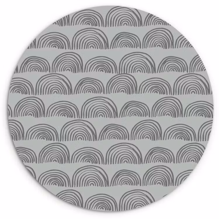 Muurcirkel glas - Grijs - Bogen - Patroon — 1