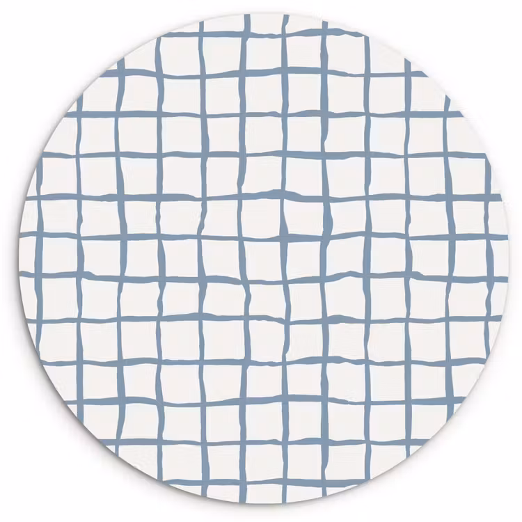 Muurcirkel glas - Patroon - Raster - Blauw - Grijs — 1