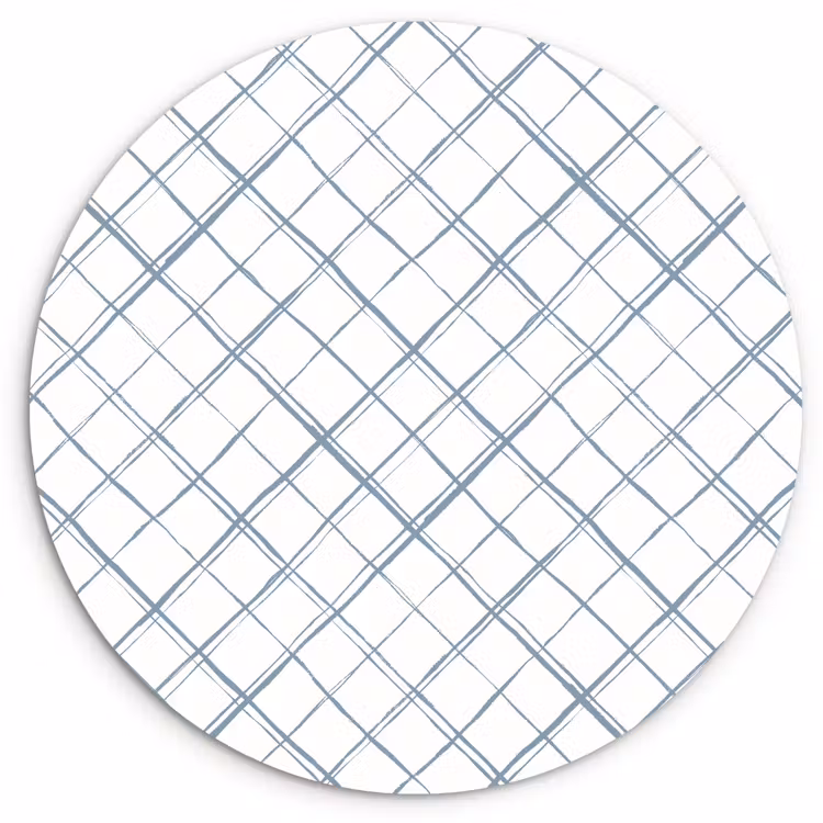Muurcirkel glas - Raster - Blauw - Patroon — 1