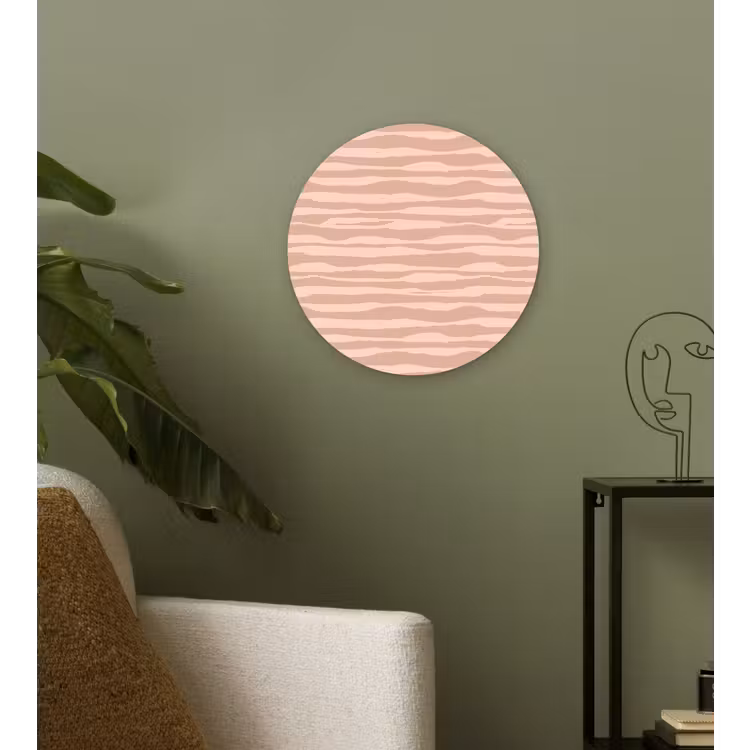 Muurcirkel glas - Strepen - Roze - Patroon — 3