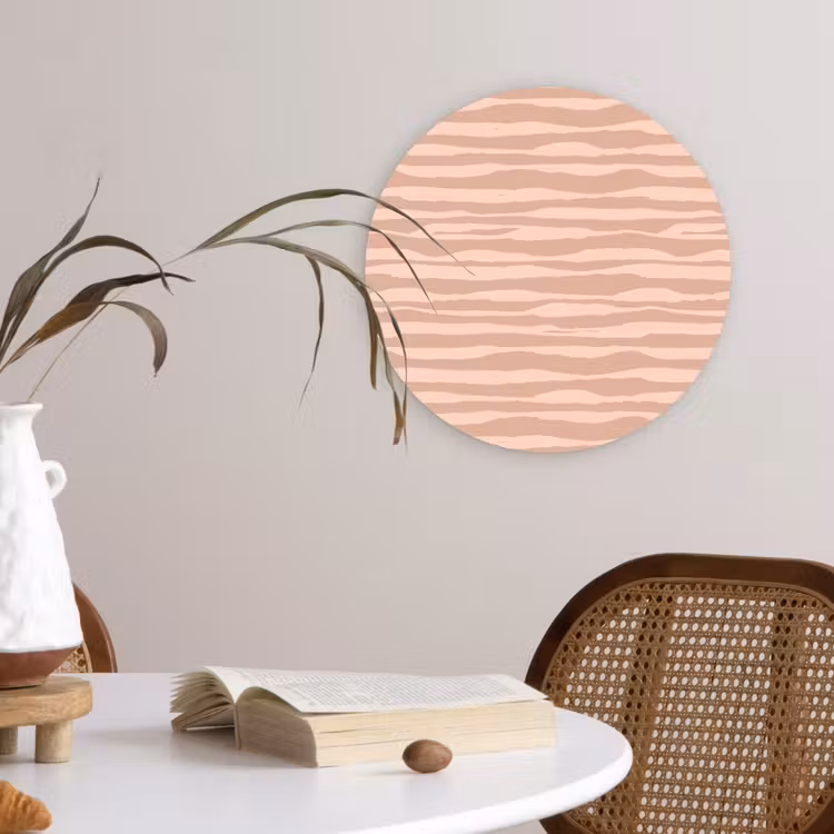 Muurcirkel glas - Strepen - Roze - Patroon — 4