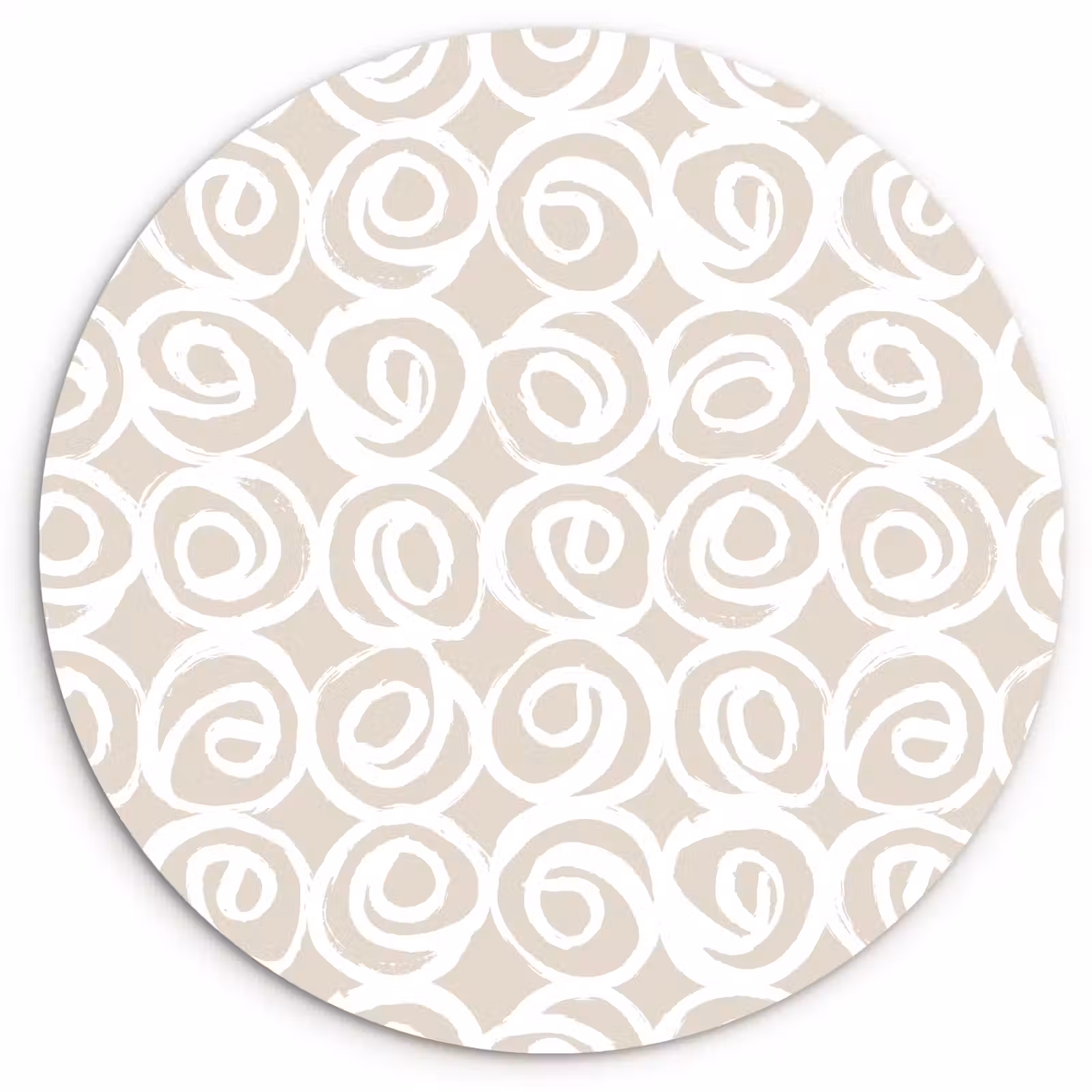 Muurcirkel glas - Beige - Patroon - Spiraal — 1