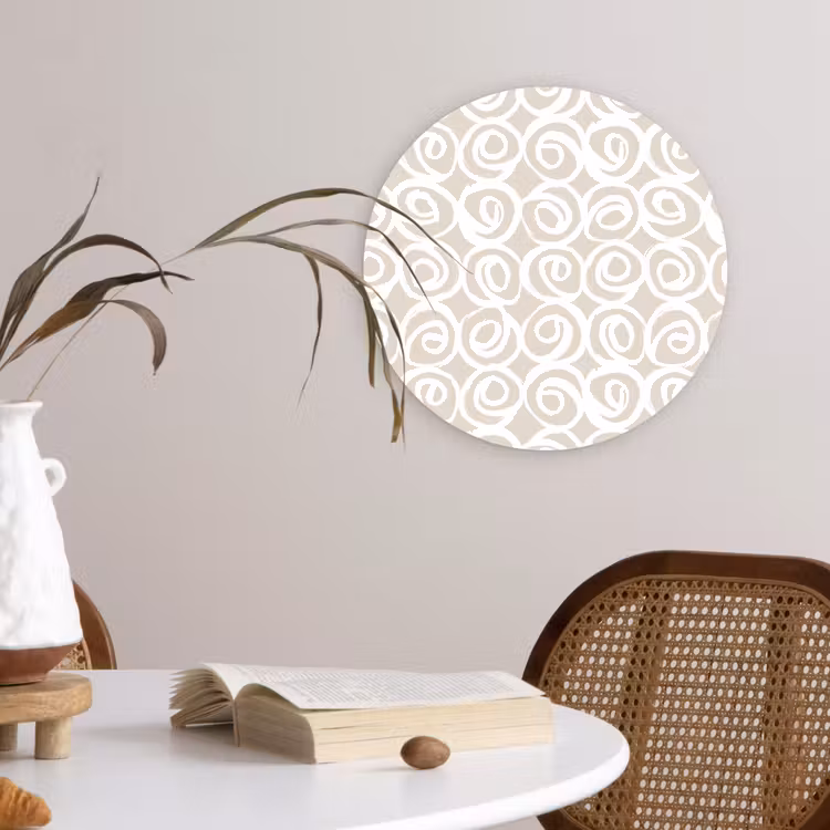 Muurcirkel glas - Beige - Patroon - Spiraal — 4