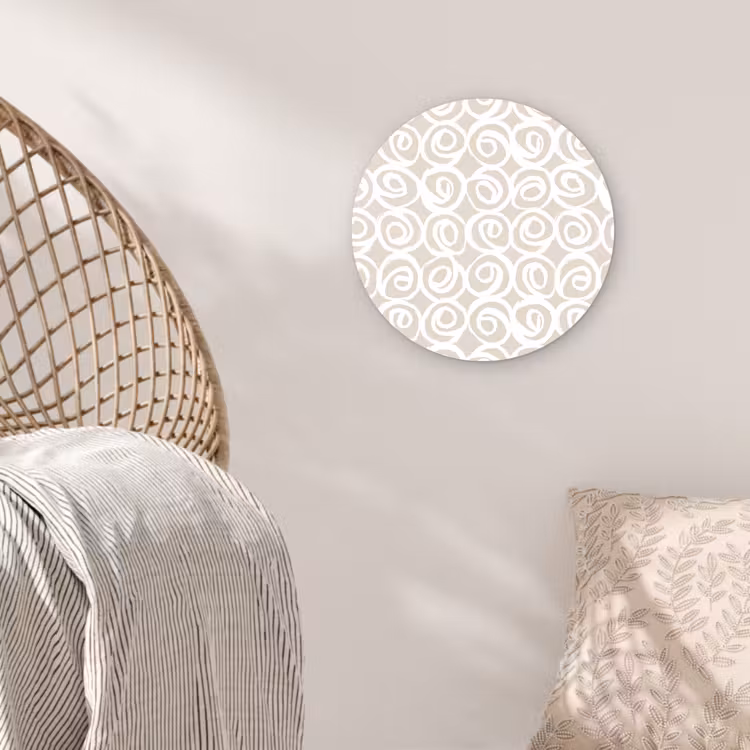 Muurcirkel glas - Beige - Patroon - Spiraal — 5