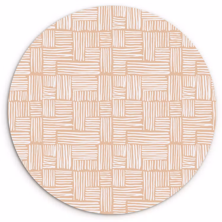 Muurcirkel glas - Strepen - Patroon - Terracotta — 1