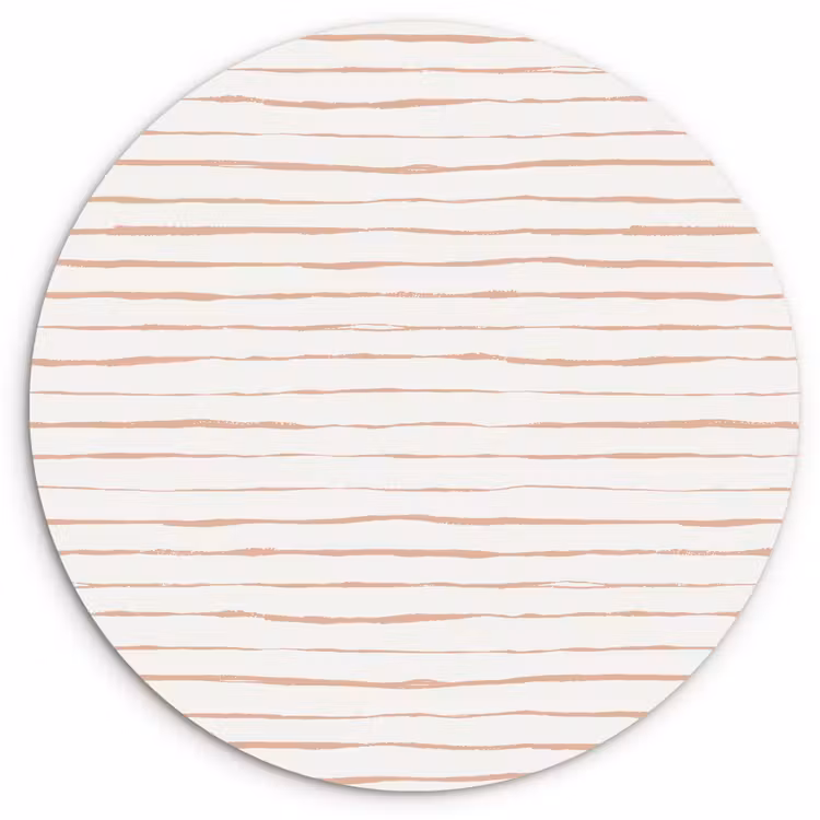 Muurcirkel glas - Terracotta - Strepen - Wit — 1