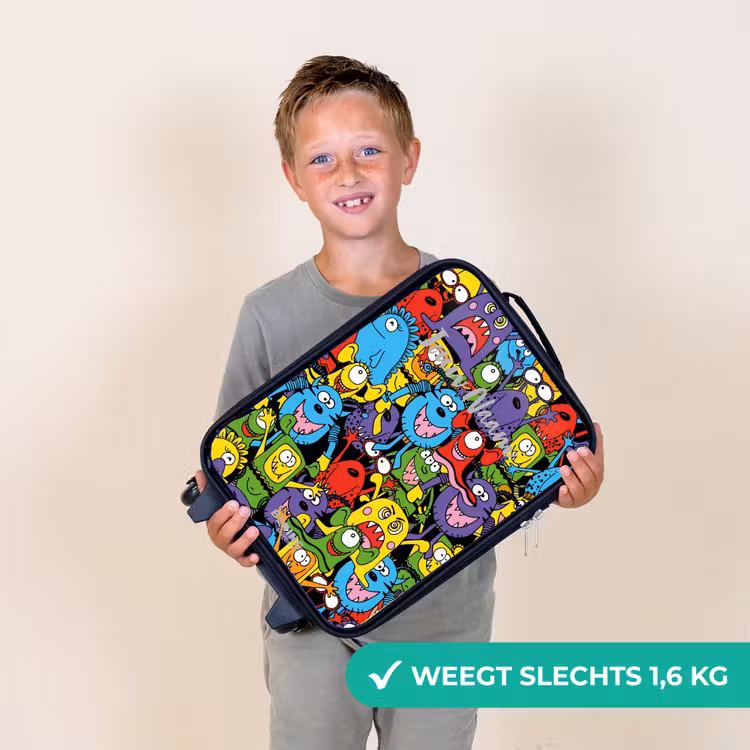 Kinderkoffer - Zwart - Monsters met Felle Kleuren — 3