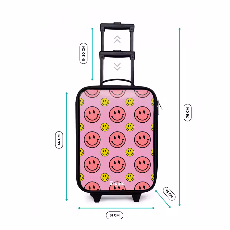 Kinderkoffer - Zwart - All smiles roze — 7
