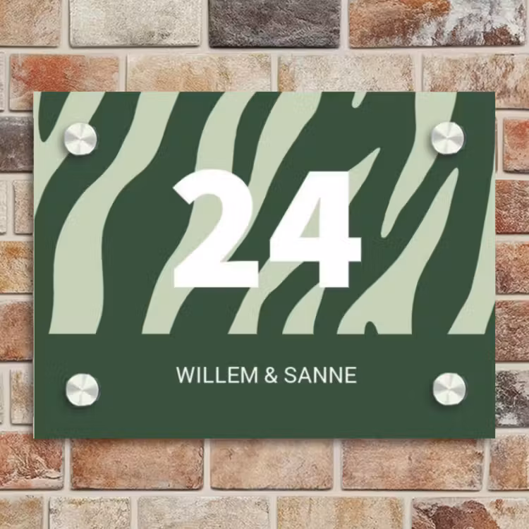 Naambordje voordeur - Rechthoek - Groen zebra - Klassiek — 4