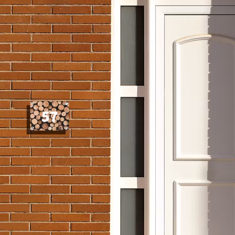 Naambordje voordeur - Rechthoek - Houtstapel - Traditioneel — 3