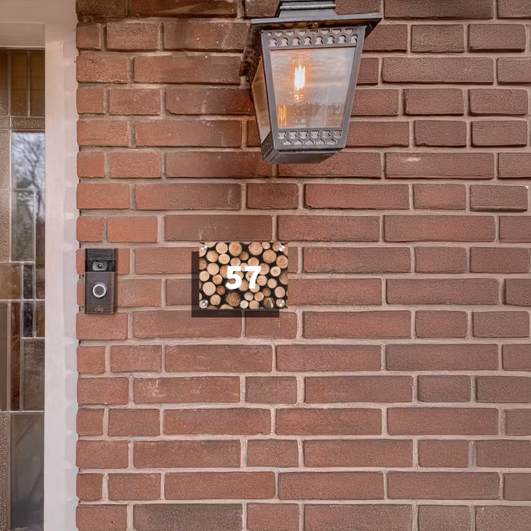 Naambordje voordeur - Rechthoek - Houtstapel - Traditioneel — 5