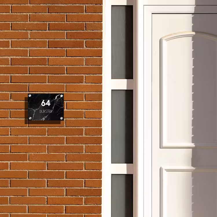 Naambordje voordeur - Rechthoek - Marmer - Modern — 3
