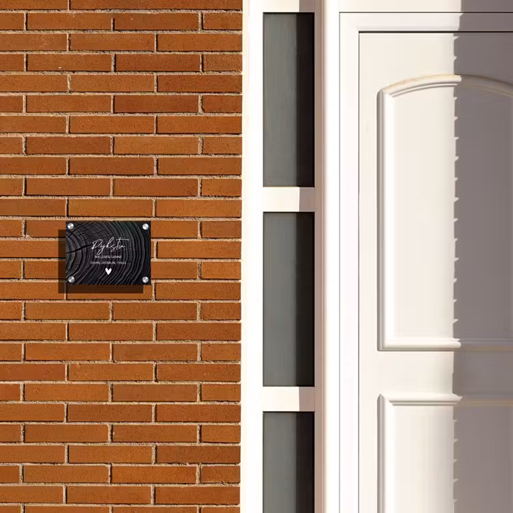 Naambordje voordeur - Rechthoek - Zwart houtnerf - Sierlijk — 3