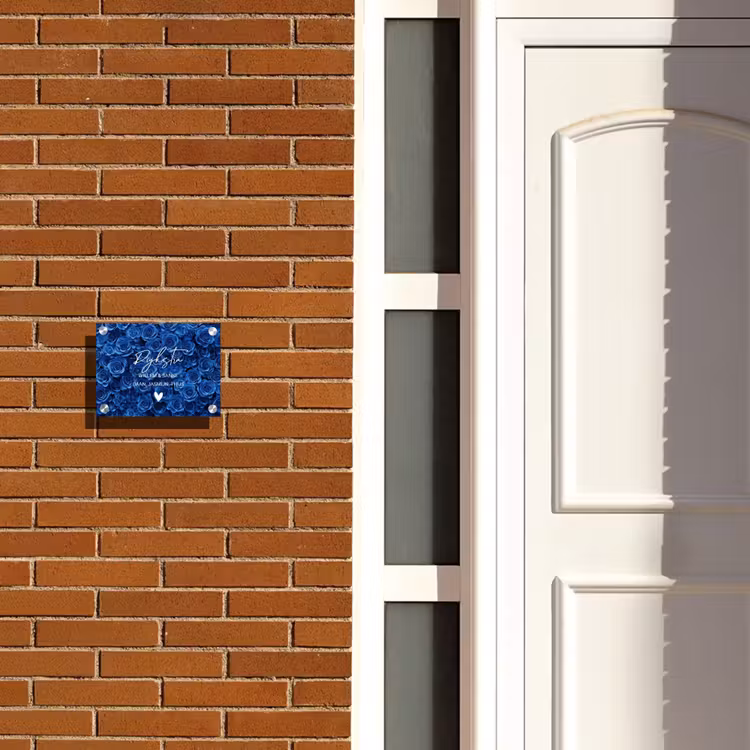 Naambordje voordeur - Rechthoek - Blauwe rozen - Sierlijk — 3