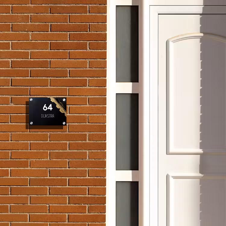 Naambordje voordeur - Rechthoek - Gouden hoek - Modern — 3