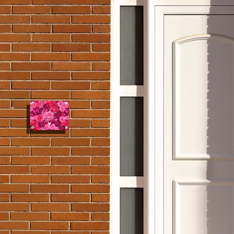 Naambordje voordeur - Rechthoek - Roze rozen - Sierlijk — 3