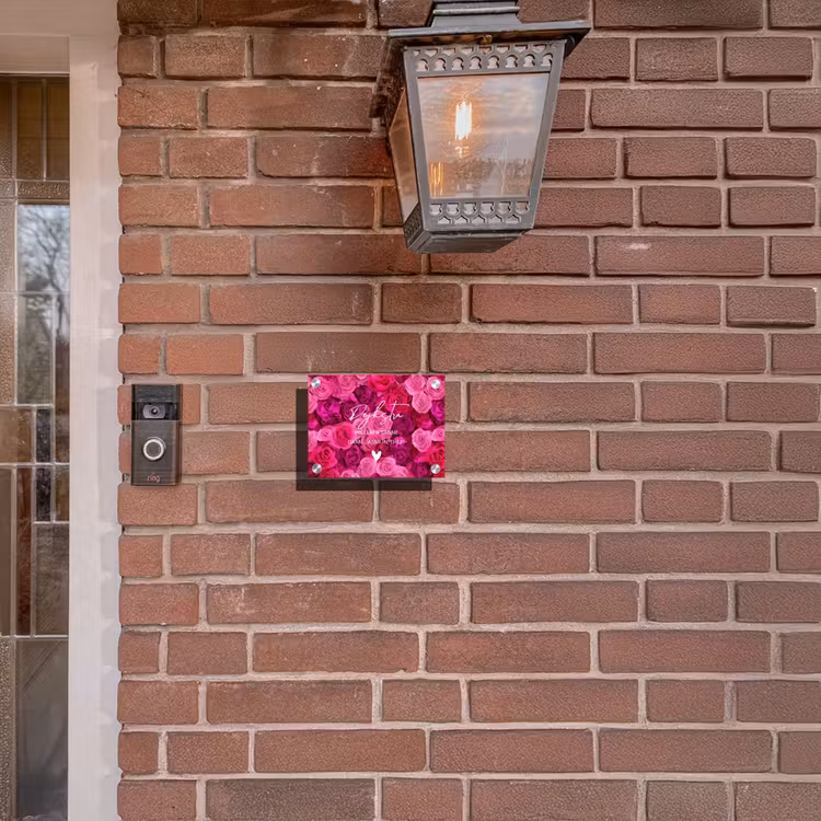 Naambordje voordeur - Rechthoek - Roze rozen - Sierlijk — 5