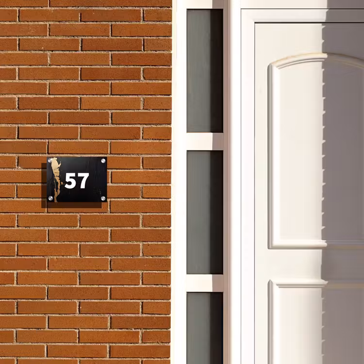 Naambordje voordeur - Rechthoek - Zwart goud structuur - Traditioneel — 3