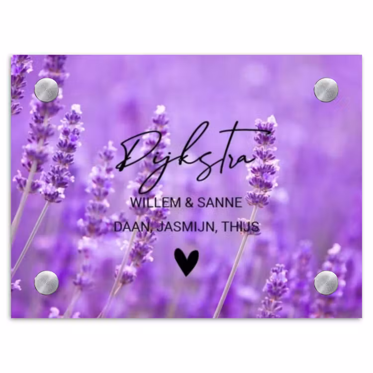 Naambordje voordeur - Rechthoek - Lavendel - Sierlijk — 1