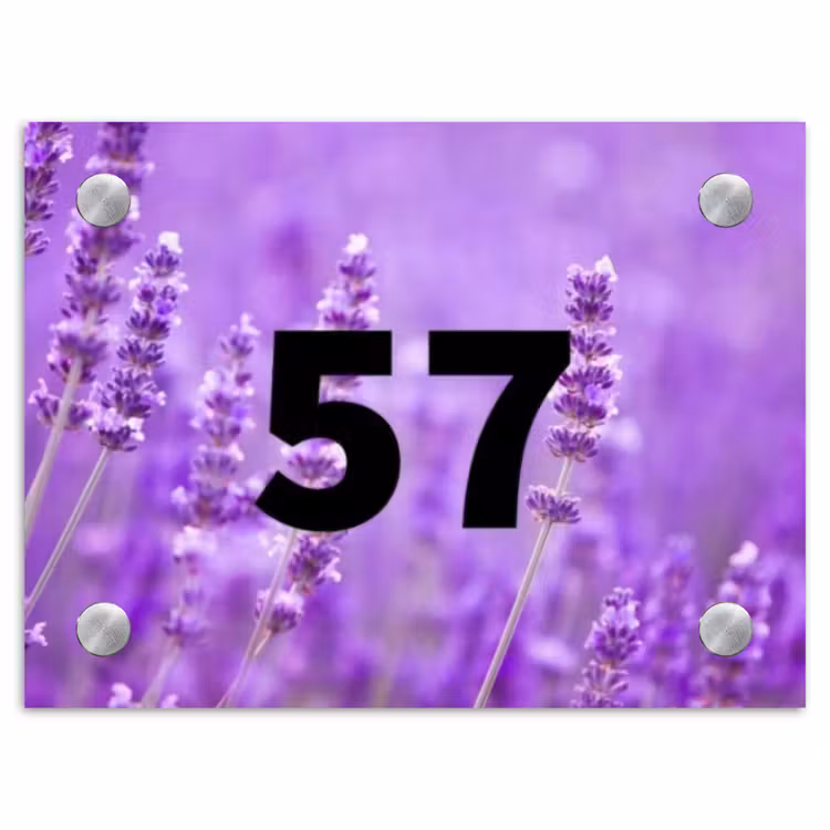 Naambordje voordeur - Rechthoek - Lavendel - Traditioneel — 1