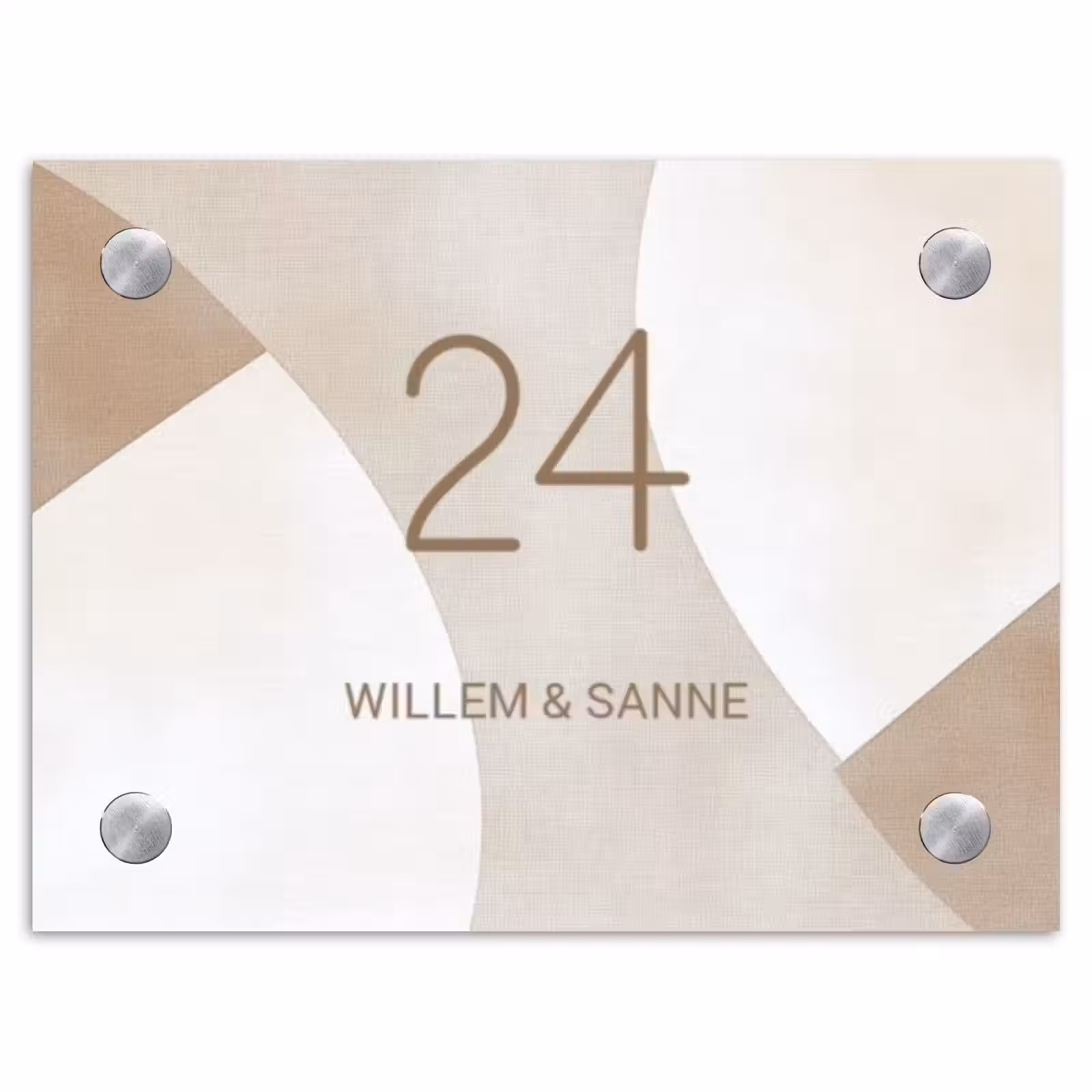 Naambordje voordeur - Rechthoek - Abstract beige - Klassiek — 1