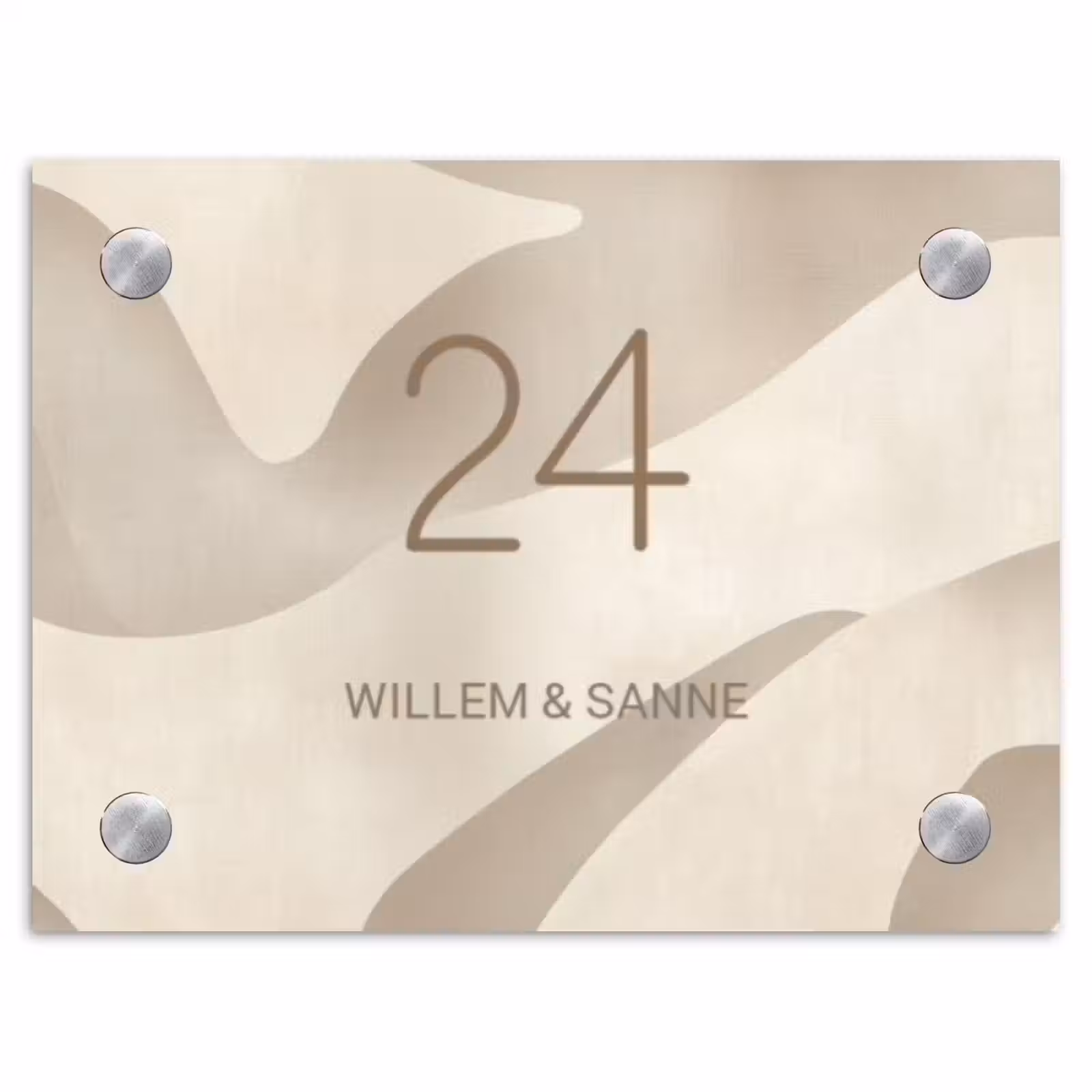 Naambordje voordeur - Rechthoek - Beige organisch - Klassiek — 1