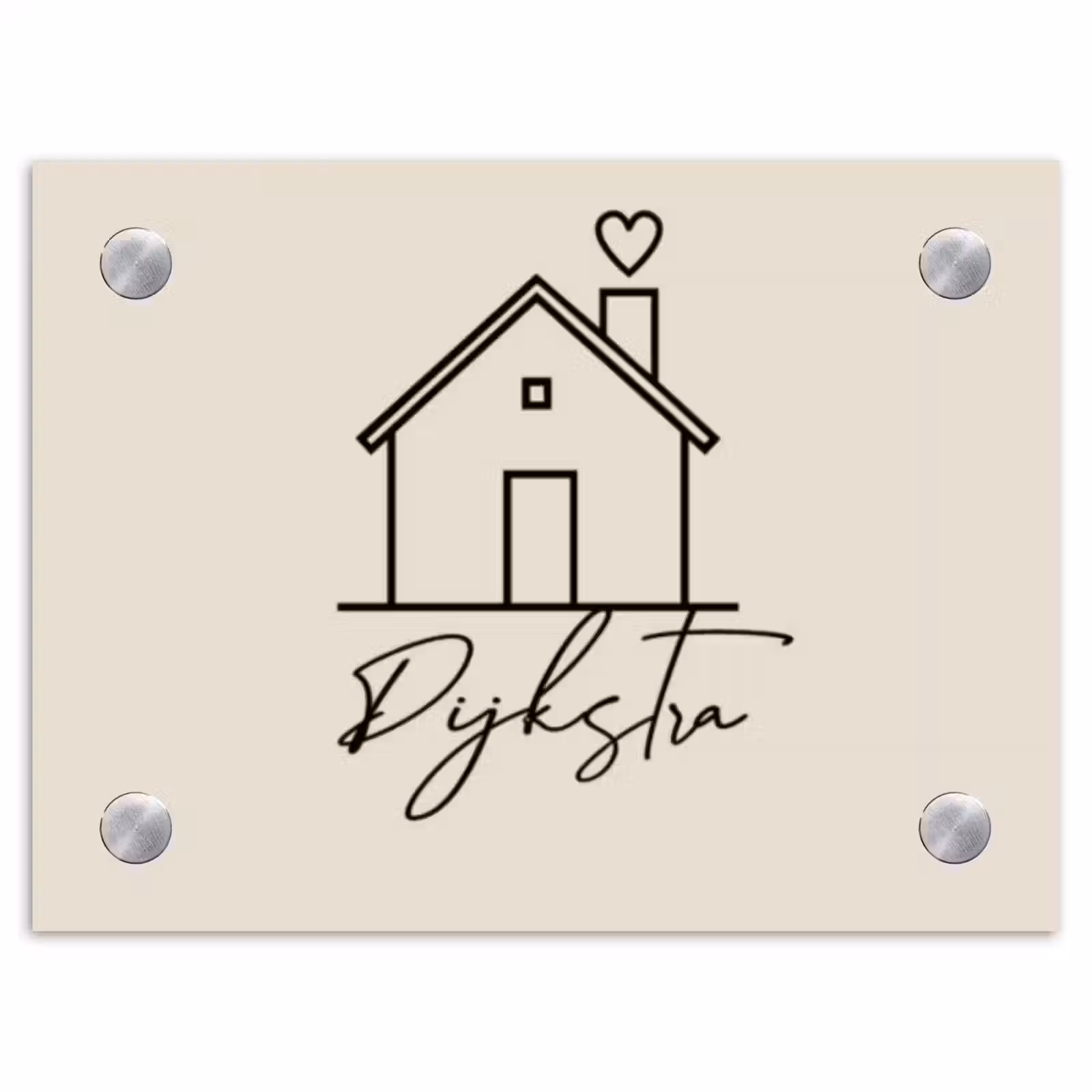 Naambordje voordeur - Rechthoek - Huis illustratie - Sierlijk — 1