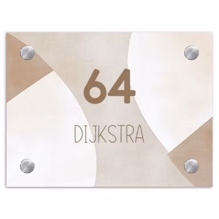 Naambordje voordeur - Rechthoek - Abstract beige - Modern — 1