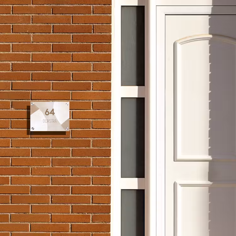 Naambordje voordeur - Rechthoek - Abstract beige - Modern — 3