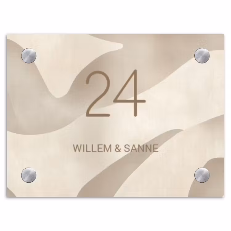 Naambordje voordeur - Rechthoek - Beige organisch - Klassiek — 1